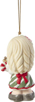 Precious Moments 211002 You Fill Me with Christmas Cheer 2021 Dated Girl Bisque Porcelain Ornament , White