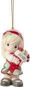 Precious Moments 211002 You Fill Me with Christmas Cheer 2021 Dated Girl Bisque Porcelain Ornament , White