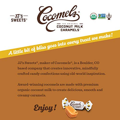 Cocomels Coconut Milk Caramels With Coconut Sugar, Organic Candy, Dairy Free, Sugar Free, Vegan, Gluten Free, Non-GMO, No Cane Sugar, No High Fructose Corn Syrup, Kosher, Plant Based, (1Pack)