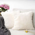 YOUR SMILE Pack of 2, Decorative Plush New Luxury Series Merino Style Faux Fur Throw Pillow Case Cushion Cover 18" x 18"(Ivory,White)