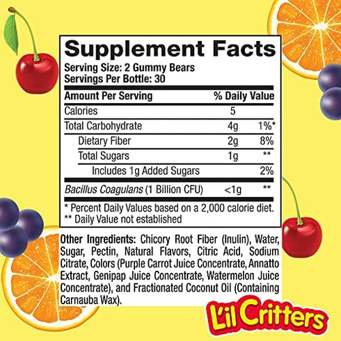 Lil Critters Kids Probiotics Gummies 60 Count