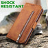 KUDEX iPhone 7 Plus Wallet Case for Women,iPhone 8 Plus Case, Flip Leather Shockproof Magnetic Zipper Pocket Wallet Purse Case w/Stand Card Slot Holder Wrist Strap for iPhone 7 Plus/8 Plus (Brown)