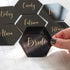 UNIQOOO 20 Pack Tint Black Hexagon Acrylic Place Card for Wedding | DIY Blank Acrylic Table Seating Cards, Escort Plates - Perfect for Dinner Parties Business Event