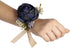 Bridals By Ada Melpomene Handmade Artificial Flowers, Corsage Wristlet, Burgundy Flowers for Rustic Wedding Theme (Dark Blue)