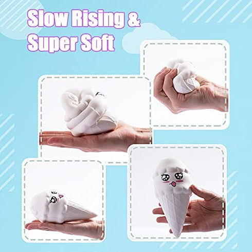 7Pcs Arts and Crafts for Girls, DIY Dessert Paint Your Own Squishies Kit! Gifts for Craft Lovers Kids Top Christmas Toys. Jumbo Slow Rise Squishies Stress Relief for Adult, with Decorating Stickers