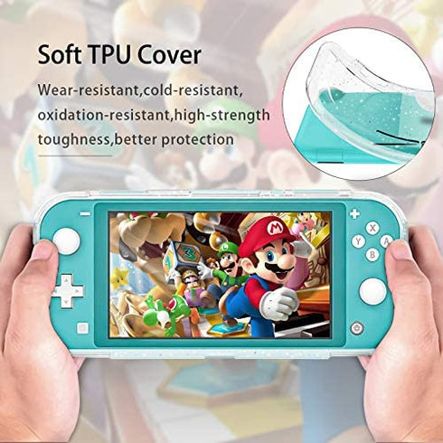DLseego Protective Case Compatible with Nintendo Switch Lite , Glitter Bling Soft TPU Cover with Shock-Absorption and Anti-Scratch Design Protective Case - Crystal Glitter