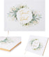 Avamie Wedding Guest Book, 120 Lined Pages Guest Sign-in Book Guest Registry Guestbook Planner, White Cover With Gold Foil and Greenery Design, Gold Gilded Edges and Gold Ribbon, 7x9 inches, Hardbound