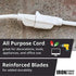 10 Ft White Extension Cord - 16/3 Durable Electrical Cable