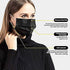 50 Pcs Black Disposable Face Masks w. High Filtration Ventilation Security Protection for Hygiene,3 Layers (2-Ply Non-Woven and 1-Ply Melt-Blown Fabric),Anti Dust Waterproof for Dental,Nail/Hair Salon