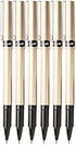 Uni-Ball Deluxe Rollerball Stick Pens, Fine Point 0.7mm, Black Ink, Champagne Gold Barrel, Pack of 6
