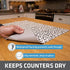 Drymate XL Dish Drying Mat, Oversized (19”x24”), Low-Profile, Super Absorbent, Quick Dry Fabric, Waterproof & Slip-Resistant, for Kitchen Counter, Trimmable, Machine Washable (USA Made)(Leopard)