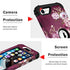 Hocase iPhone SE 2022 Case, Heavy Duty Shockproof Protection Hard Plastic+Silicone Rubber Hybrid Protective Case for iPhone SE 3rd Generation 2022/2nd Gen 2020 (4.7") - Purple Flowers