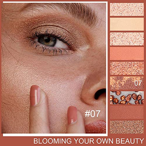 AMY'S DIARY Dark Brown EyeShadow Palette, Copper Eyeshadow glitter brown matte Shimmer Makeup Eyeshadow Pallet,Hazel Eyes Eyeshadow Palette ,smokey eye eyeshadow palette waterproof Long Lasting(C)