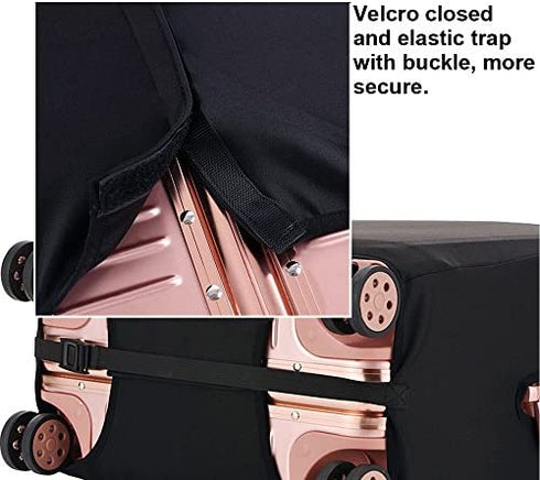 HoJax Spandex Travel Luggage Cover, Suitcase Protector Bag Fits 18-21 Inch Luggage Black