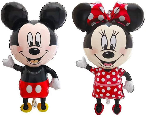 LOVSONG 2 PCS - Birthday Party Balloons - Large Size Mickey Mouse Character Foil Balloon Minnie Mouse Balloon - Adult & Kids Party Theme Decorations