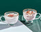 Gold Rim Espresso Cup 12 OZ Clear Glass Coffee Mug IMNGBL Embossed Glass Cups for Cereal,Oatmeal ,Iced Milk Tea,Juice,Desserts,Crystal Drinking Glass(2-pack)