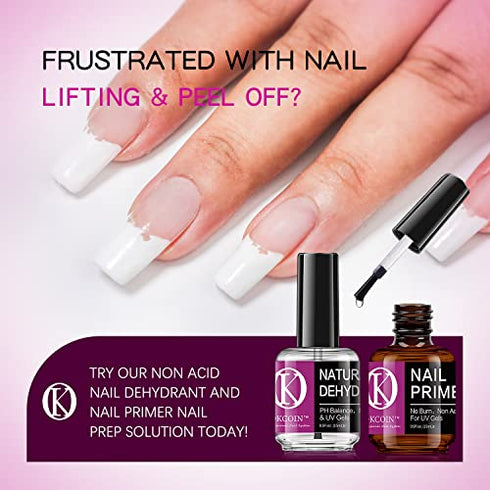 OKCOIN Nail Primer - Professional Nail Dehydrator and Primer Acid Free Nail Prep Dehydrator No Burn Nail Primer Superior Bonding Primer for UV Gels 0.5oz