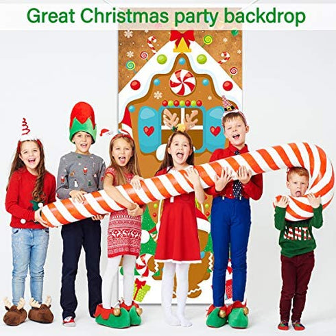 FANCY LAND Christmas Gingerbread House Door Cover Ginger Bread Holiday Decoration 72 x 30 Inches