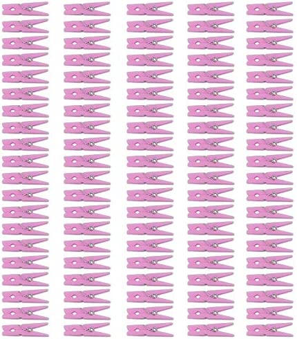 Mini Pink Clothespins | 100 Pack 1.25" Inch Clothes Pins Plastic Baby Shower Favors | Party Game Scatter Decorations | DIY Baby Girl Gender Reveal Parties | by Anapoliz