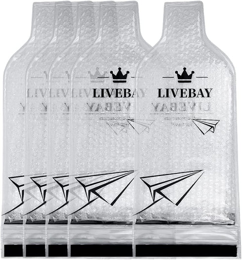 5 Pack Reusable Wine Bag for Travel Wine Bottle Protector Sleeve for Airplane Car Cruise Protection Luggage Leak-proof By LIVEBAY