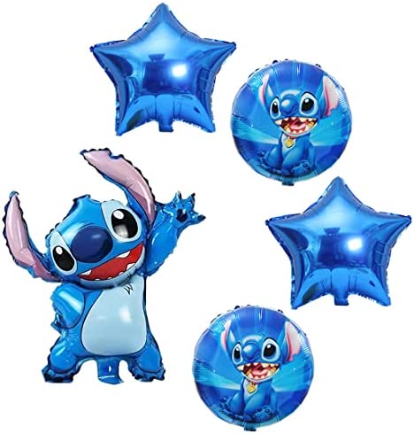 6pcs Lilo and Stitch Aluminum film balloon, Stitch birthday party decoration, children's birthday party supplies decoration