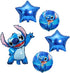 6pcs Lilo and Stitch Aluminum film balloon, Stitch birthday party decoration, children's birthday party supplies decoration