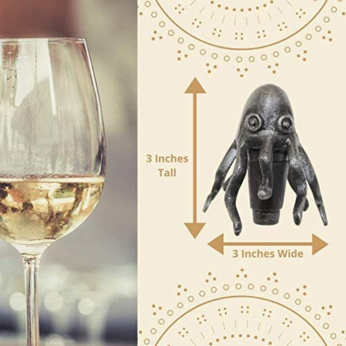 Octopus Wine Cork Stopper from Evvy Functional Art