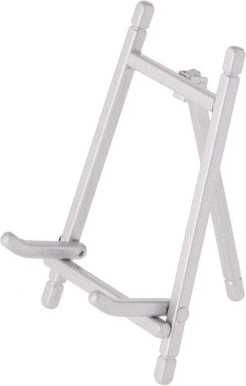 Bard's Satin Silver-Toned Metal Easel, 5" H x 3" W x 3" D