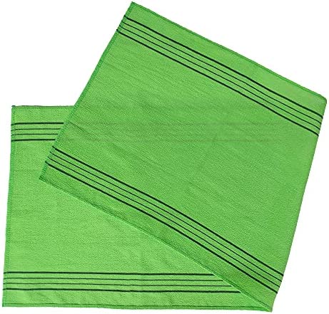 UNIONE Long Exfoliating Back Washcloth Bath Towel Green Dead Skin Remover 12×34 (Long Towel)