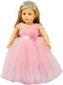 HWD Girls Doll Clothes and Accessories , Princess Costume , Wedding Dress , Party Gown Dress for 18 inch Dolls (Pink)