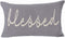 Andreannie Home Family Blessed Gray Cotton Linen Lumbar Throw Pillow Cover Cushion Case Decorative Sofa Room 12x20 inches (Blessed)