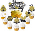 Honey Bumble Bee Party Decorations Honey Bee Banner Cake Cupcake Topper Garland Balloons Wrappers for Bee Theme Birthday Party Baby Shower Supplies