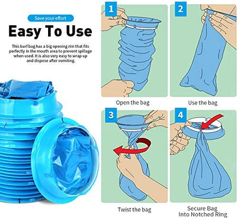 Vomit Bags, YGDZ 24 Pack Barf Bags Disposable Emesis Bags Throw Up Car Puke Nausea Bags for Travel Motion Sickness, 1000ml