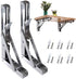 2 Foldable Shelf Brackets, Wall-Mounted DIY Desktop Desktop Triangle Bracket 8 inches, 12 inches,10 inches,16 inches,Thick Heavy-Duty Stainless Steel Foldable Bracket (10inches)
