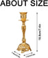 Sziqiqi Gold Candlestick Holders Set of 2 Taper Candle Holders Deluxe Ornate Candle Holders for Shabbat Taper Candles, Candle Centerpiece, Wedding Candles, Christmas Candle 7.4inch