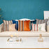 Yangest Burnt Orange Striped Patchwork Velvet Lumbar Throw Pillow Cover Gold Leather Cushion Case Modern Zippered Oblong Pillowcase for Sofa Couch Bedroom Living Room Home Decoration, 12x20 Inch