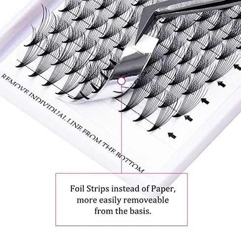 Lash Extensions Premade Fans 10D 0.07 D Curl Volume Lash Extensions Lash Fans 11mm Short Stem Volume Fans Eyelash Extensions Supplies (10D-0.07-D, 11mm)