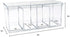 Isaac Jacobs 4-Compartment Clear Acrylic Organizer with Lid (9 L x 3 W x 4 H), Makeup Brush Holder, Sectional Tray, Storage Solution for Makeup, Crafts, Office Supplies & More (1, Clear)