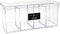 Isaac Jacobs 4-Compartment Clear Acrylic Organizer with Lid (9 L x 3 W x 4 H), Makeup Brush Holder, Sectional Tray, Storage Solution for Makeup, Crafts, Office Supplies & More (1, Clear)