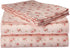 Amrapur Overseas | Luxuriously Soft 4-Piece 100% Microfiber Rose Printed Bed Sheet Set (Blush, Full)