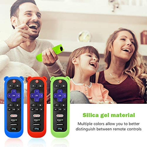 3 Pack TV Remote Case for TCL Roku TV RC280 Remote Control, Silicone Protective Controller Skin Lightweight Shockproof TCL Roku TV Remote Cover Cute Ear Shape Anti Slip Universal Replacement Sleeve