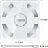 Leaone Body Fat Scale 30x30cm, USB Charging, White LED, Smart Bluetooth Digital BMI Weight Scale, Body Composition Analyzer Health Monitor with 6mm Tempered Glass with Smartphone App, 400 lbs, White