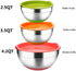 Stainless Steel Mixing Bowls with Lids (Set of 3), Non Slip Colorful Silicone Bottom Nesting Storage Bowls by Regiller-yyi, Polished Mirror Finish For Healthy Meal Mixing and Prepping 2.5 - 3.5-4.2QT