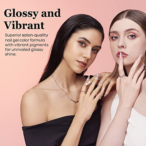modelones Gel Nail Polish, 1 Pcs 15ml Milky Pure White Color Gel Polish Set Soak Off LED Long-Wear Mirror Shine Essential Nail Gel Salon Manicure Design DIY at Home, 0.5 Fluid Ounces