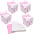 50pcs Baby Shower Party Favor Boxes, Footprint Design Candy Treat Gift Boxes for Kids Birthday Baby Shower Guests Wedding Party Supplies with Ribbon,Pink