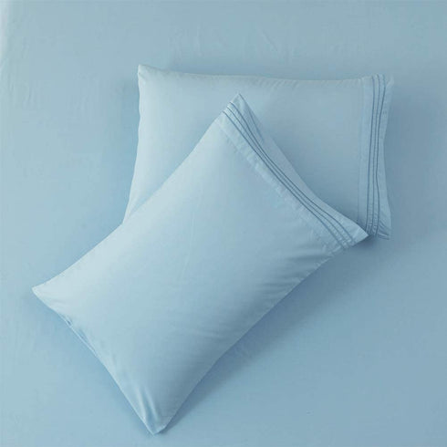 SONORO KATE Bed Sheet Set Super Soft Microfiber 1800 Thread Count Luxury Egyptian Sheets 16-Inch Deep Pocket?Wrinkle -3 Piece (Spa Blue, Twin XL)