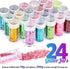 Chunky Glitter, YGDZ 24 Colors 240g Holographic Craft Glitter Sequins & Fine Glitter Powder, Resin Glitter for Jewelry Art Epoxy, Cosmetic Glitter for Nail Body Face Hair