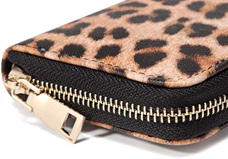 VISATER Leopard Print Wallets for Women Ladies Long Cheetah Animal Zipper Purse Card Case