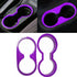 E-cowlboy 4PCS Interior Accessories Decoration Cover Trim Kit Front+Rear Water Cup Holder Trim Gear Shift Box Trim Transfer Case Trim for Jeep Wrangler JK JKU 2011-2018 4-Door (Purple)