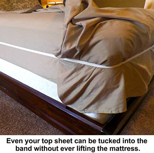 RUBBER HUGGER Bed Sheets Holder Band, King Size Mattress, Sheet Holder for Corners, Elastic Bedding Holder Band to Hold Sheets on The Bed, 1 Strap for Adjustable Mattresses Included, Large Size